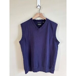 Bolle Golf Mens Purple Pima Cotton V-Neck Sleeveless Pullover Sweater Vest M
